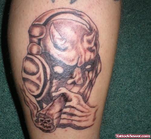 Gothic Skull Smoking Tattoo