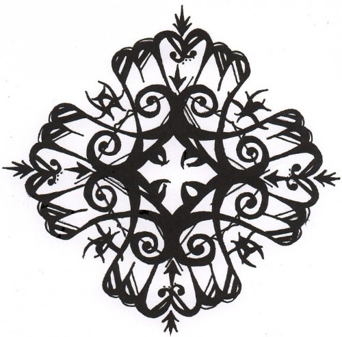 Awesome Black Ink Tribal Gothic Tattoo Design