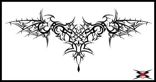 Unique Black Ink Tribal Gothic Tattoo Design