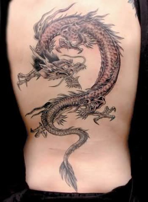 Dragon Gothic Tattoo On Back