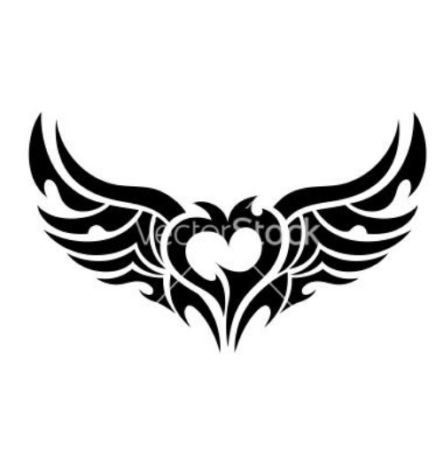 Tribal Winged Gothic Tattoo Design