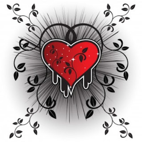Gothic Red Heart Tattoo Design