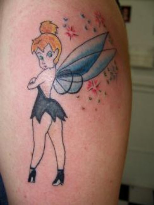 Color Ink Gothic Tinkerbell Tattoo