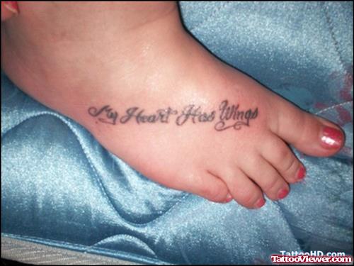 Graffiti Tattoo On Girl Right Foot