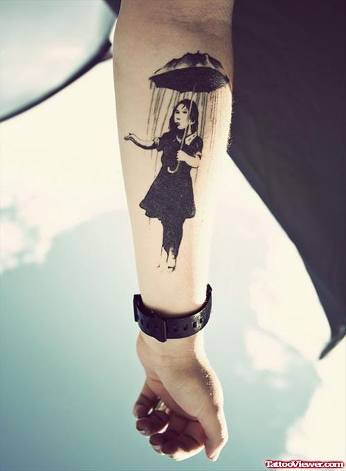 Graffiti Tattoo On Left Forearm