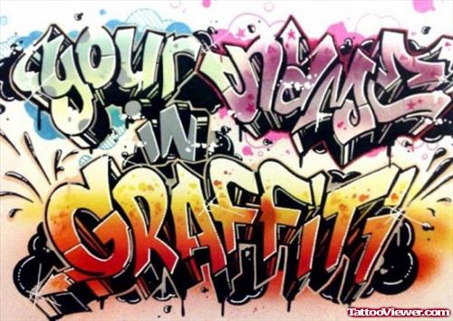 Amazing Colored Graffiti Tattoos Designs