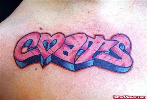 Attractive Pink Graffiti Tattoo Design