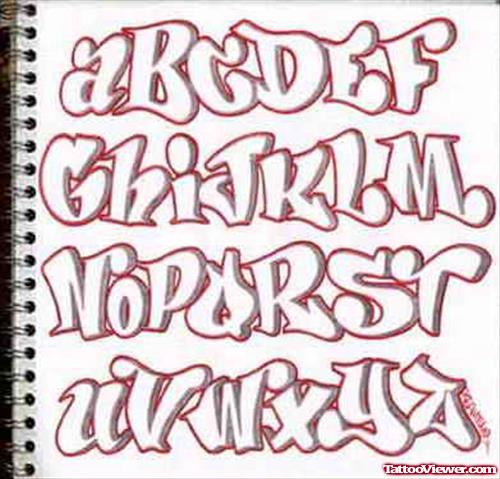 Attractive Graffiti Letters Tattoos Design