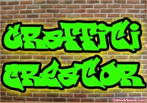Green Ink Graffiti Fonts Tattoo Design