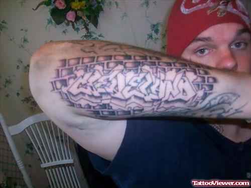 Cleveland Graffiti Tattoo On Arm