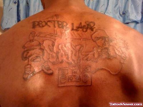 Back Body Graffiti Tattoos For Men