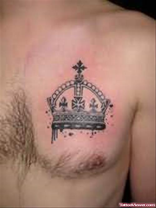 Crown Tattoo On chest For Boys