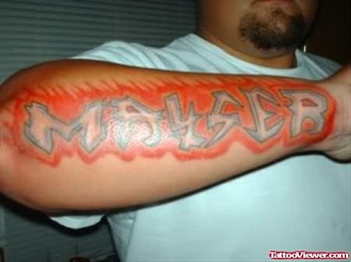 Super Graffiti Tattoo On Arm