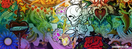 Awesome Colored Graffiti Tattoos Design