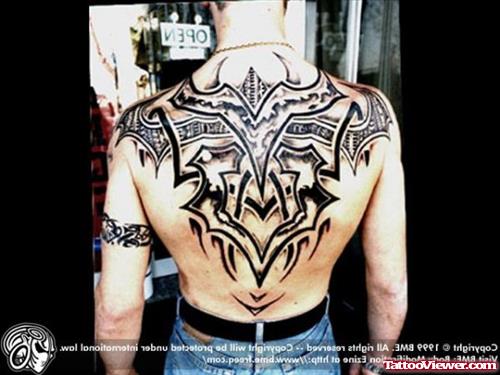 Tribal Graveyard Tattoo On Back