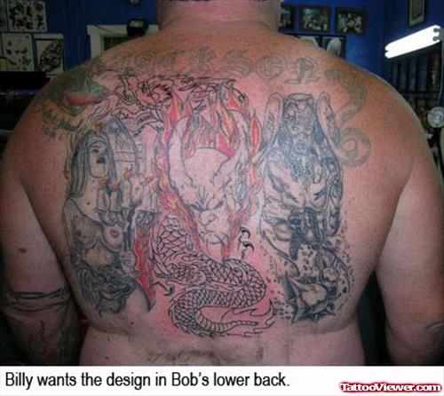 Graveyard Tattoo On Man Back