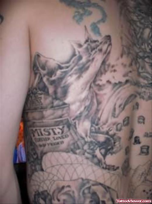 Graveyard Tattoo On Back Waist