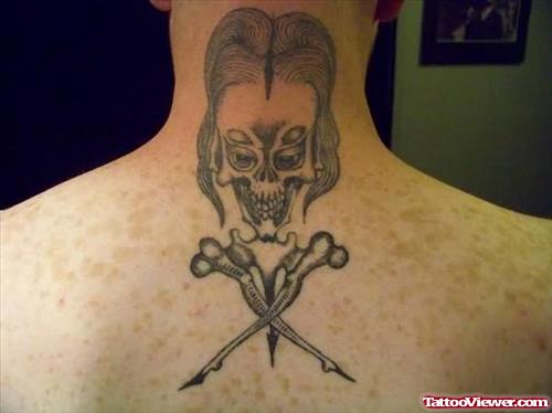 Skull Graveyard Tattoo On Back