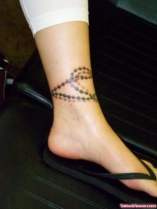Ankle Graveyard Tattoo For Girls