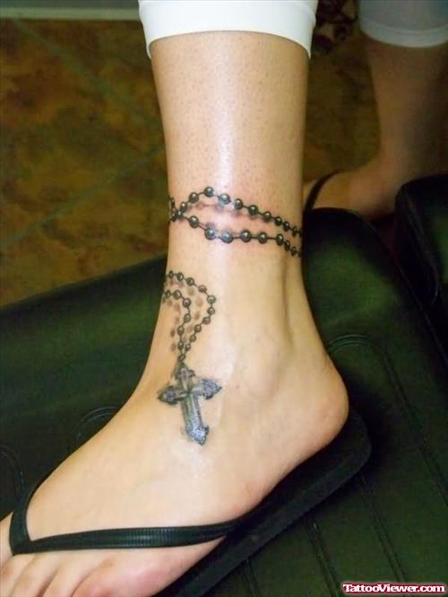 Graveyard Tattoo On Ankle