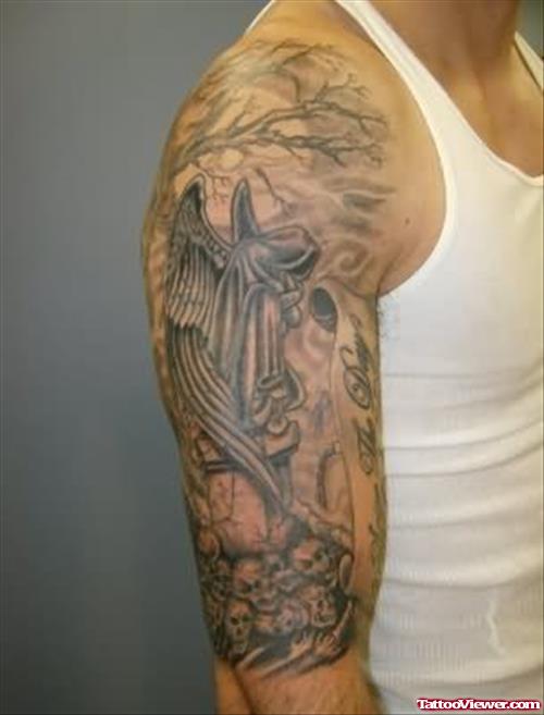 Graveyard Tattoo For Men Shoulder
