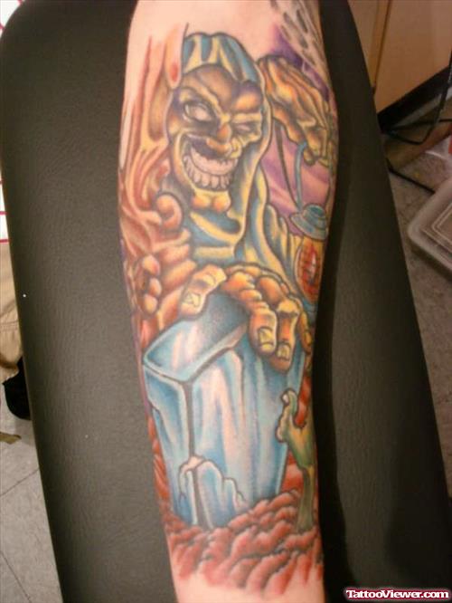 Colour Ink Demon Tattoo