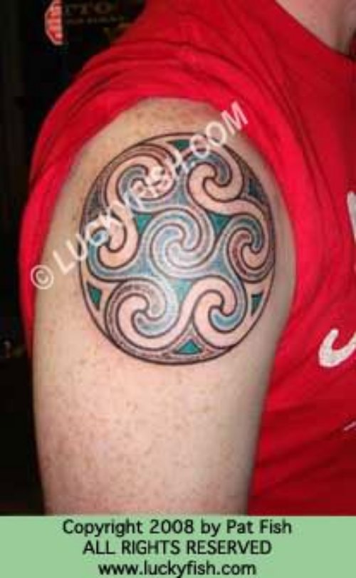 Celtic Graveyard Tattoo On Shoulder