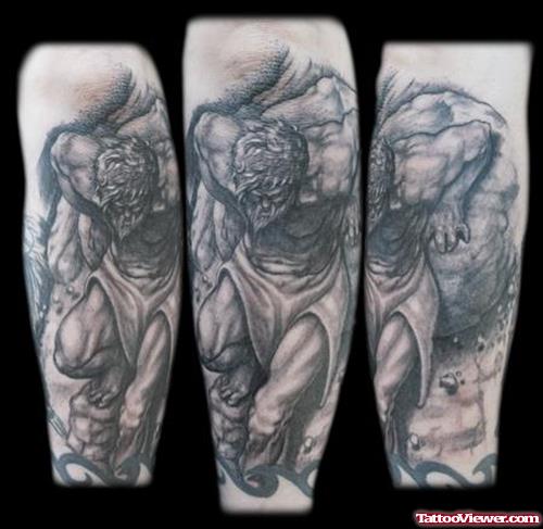 Grey Ink Greek Tattoos Designs