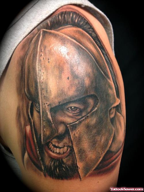 Spartan Head Greek Tattoo