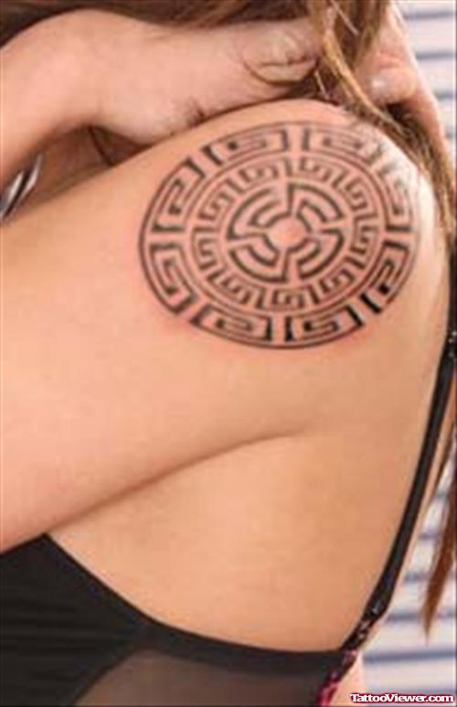 Ancient Greek Tattoo On Left Shoulder