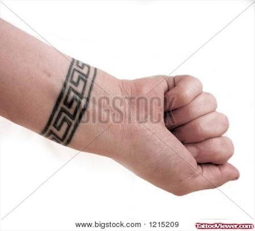 Greek Wrist Band Tattoo