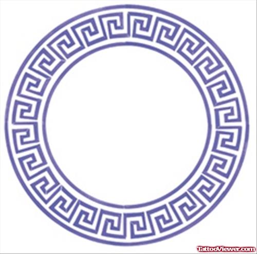 Awesome Greek Circle Tattoo Design For Back