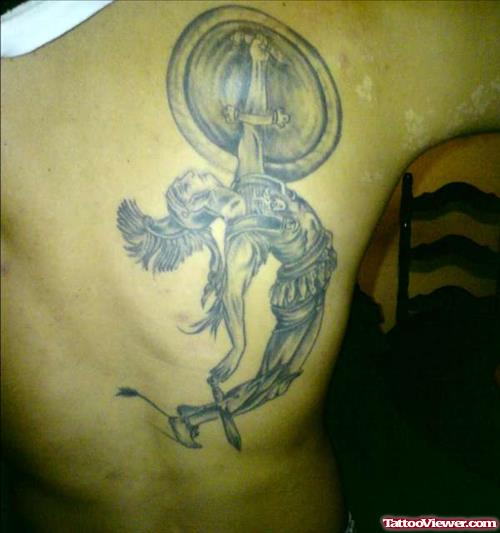 Achilleas Greek Tattoo On Back Shoulder