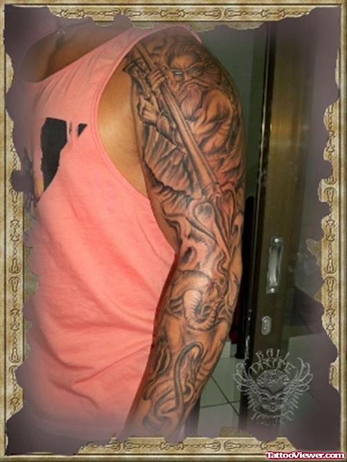Greek God Sleeve Tattoo For Men