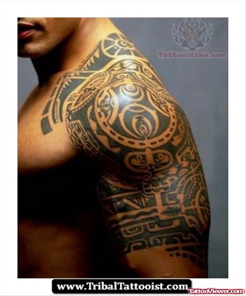 Greek Tribal Tattoo On Shoulder