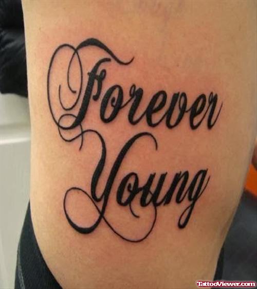 Forever Young Greek Tattoo On Arm