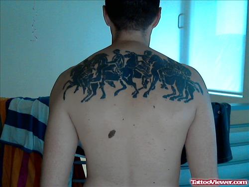 Greek Tattoo on Man Upperback