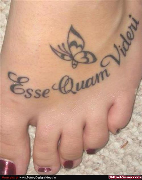 Attractive Greek Tattoo On Girl Left Foot