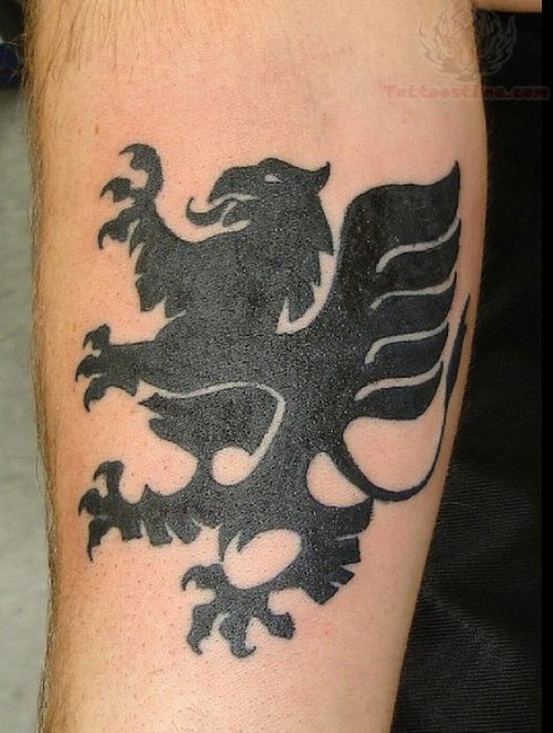 Black Ink Griffin Tattoo