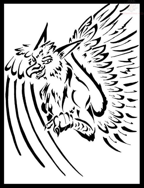 Tribal Griffin Tattoo Sample