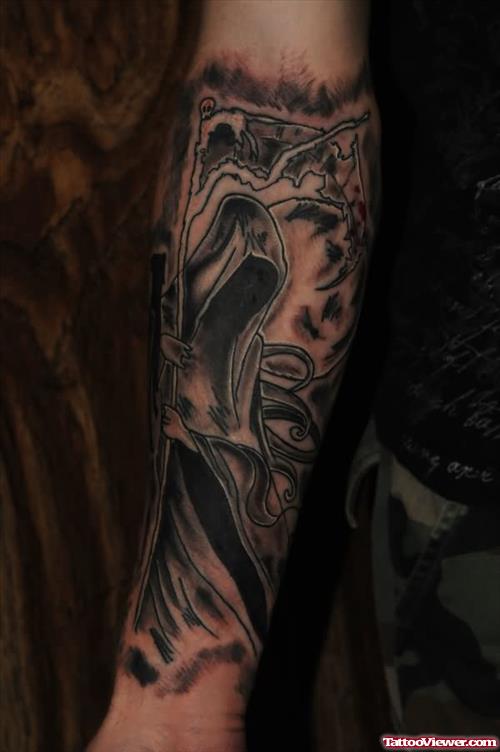 Right Arm Grim Reaper Tattoo