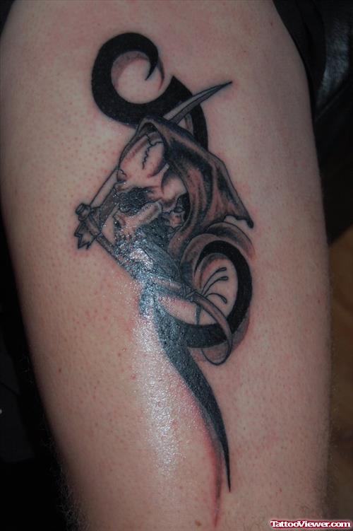 Grim Reaper Tattoo On Biceps