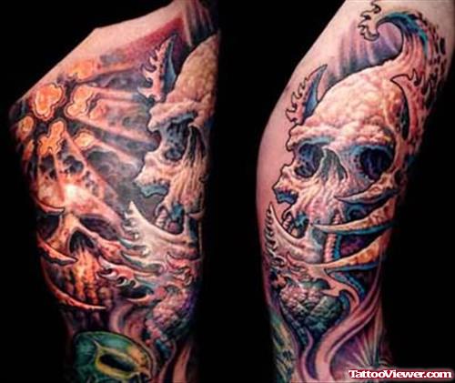 Biomechanical Grim Reaper Tattoo