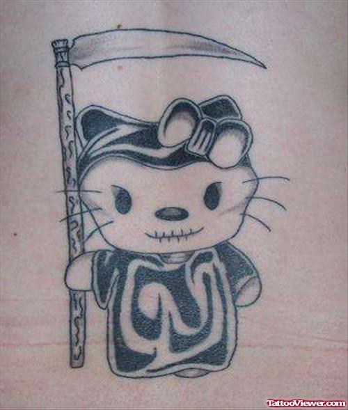 Kitty Grim Reaper Tattoo