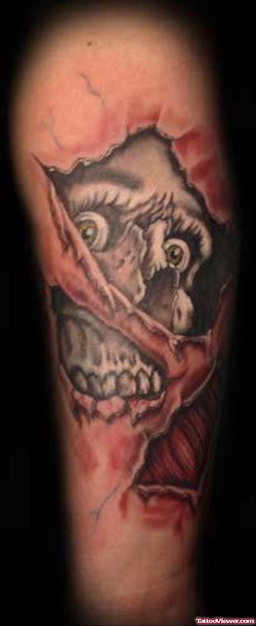 Ripped Skin Grim Reaper Tattoo