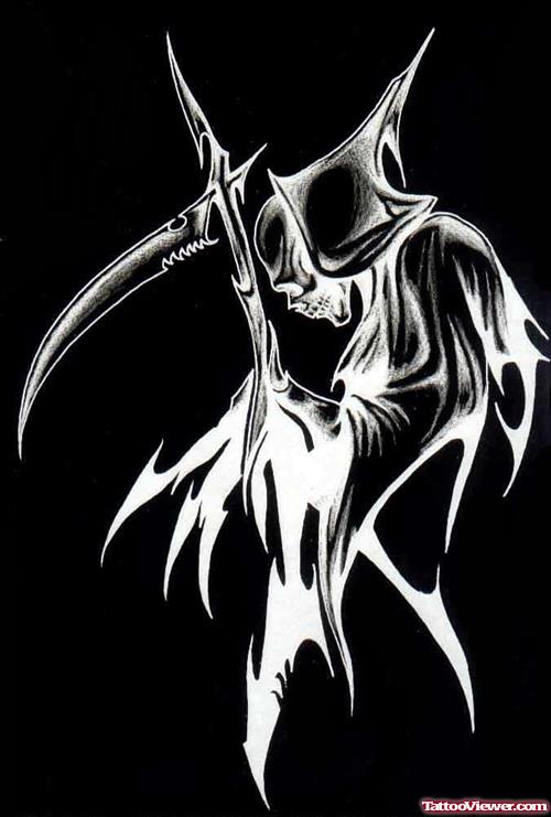 Tribal Grim Reaper Tattoos Designs