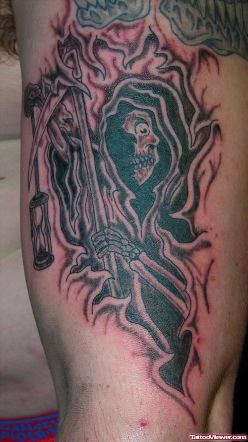 Grim Reaper Tattoo On Sleeve