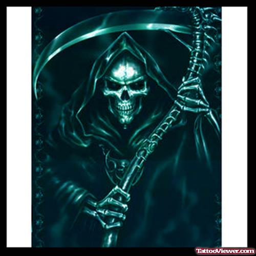 Dark Scary Grim Reaper Tattoo