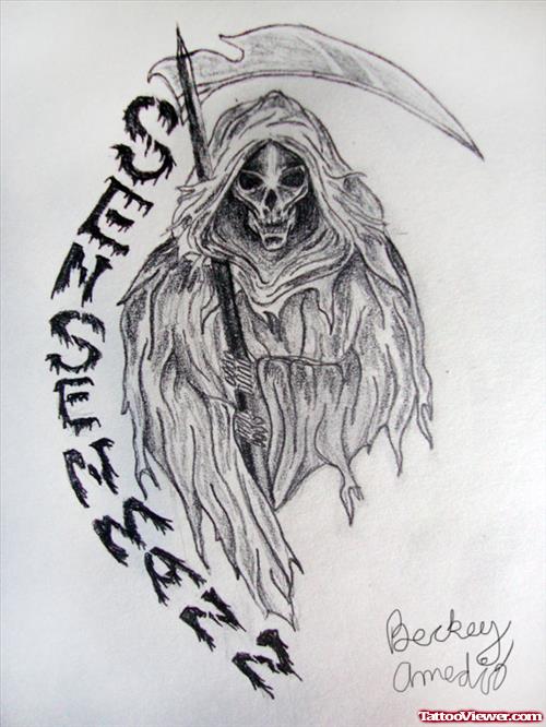 Sensenmann Grim Reaper Tattoo Design