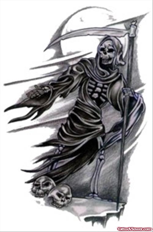 Cool Grim Reaper Tattoo Design